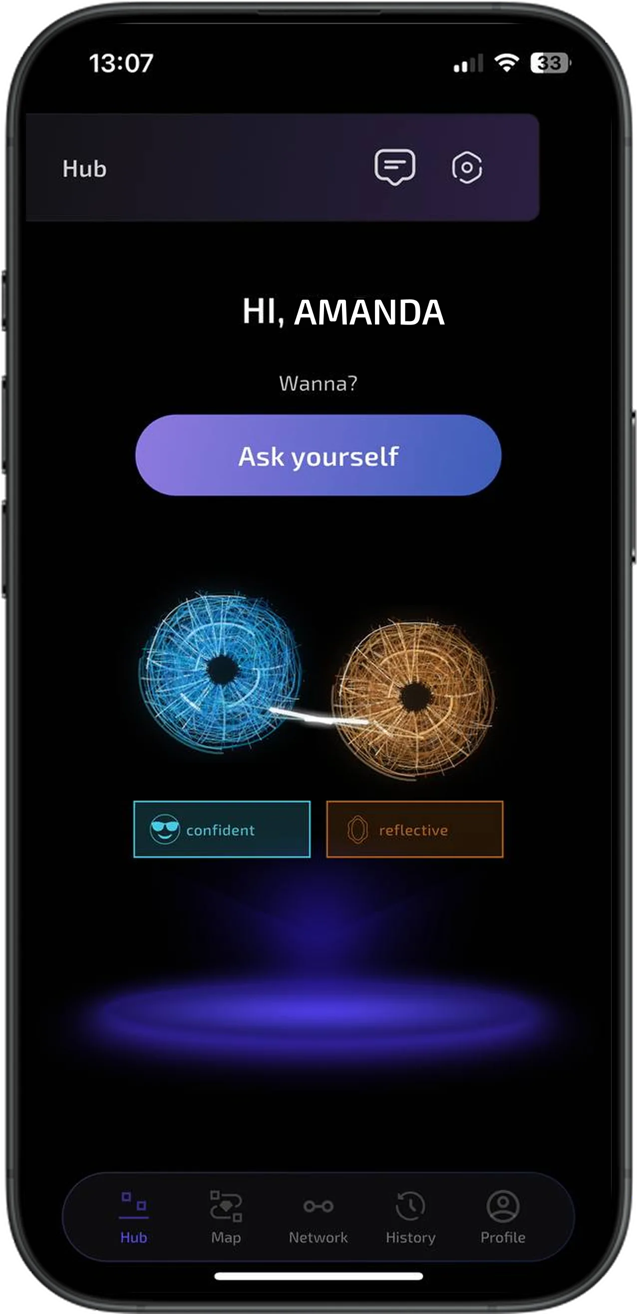 Twimi app — history of AI twin decisions