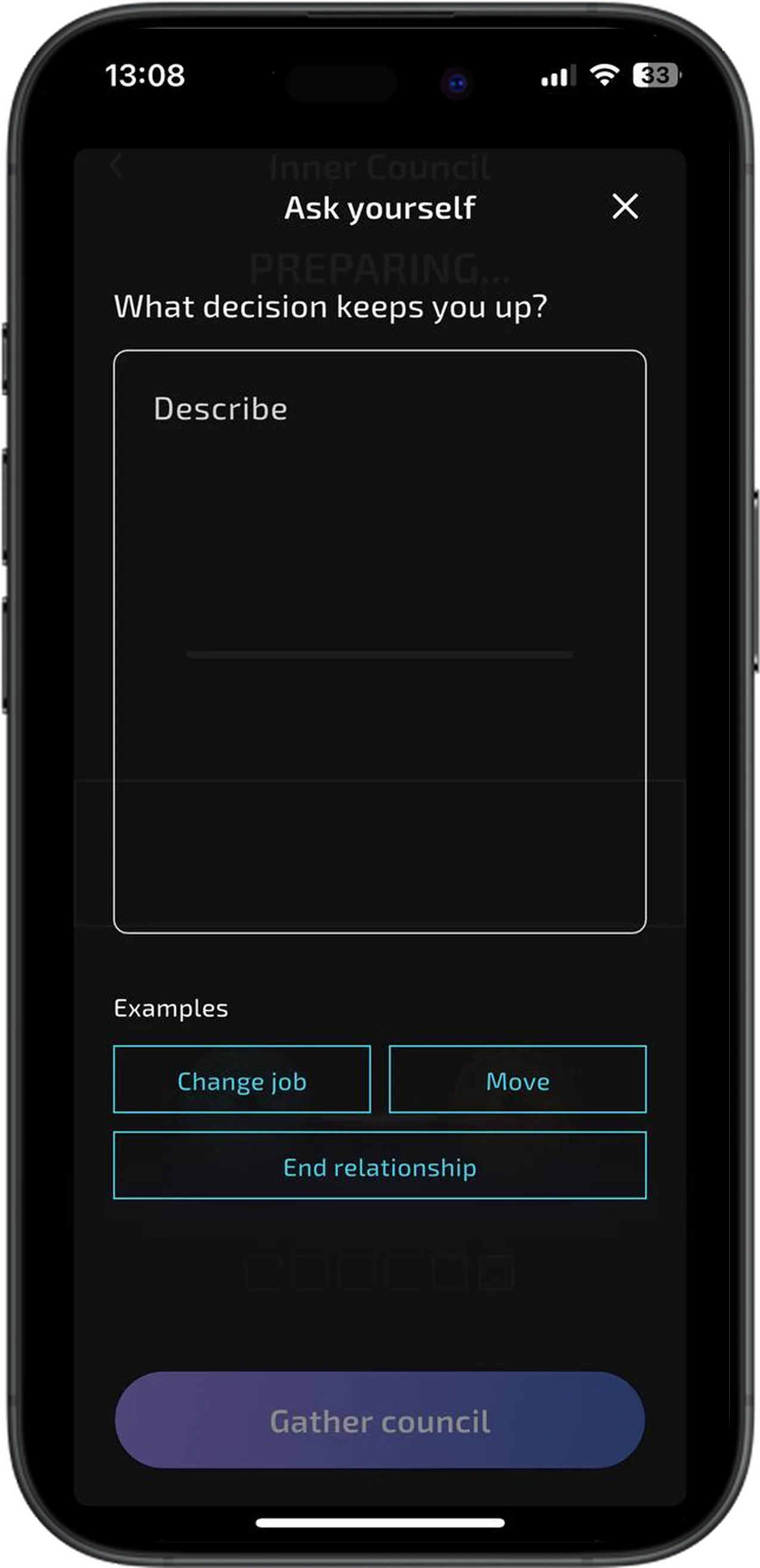 Twimi app — values auction session