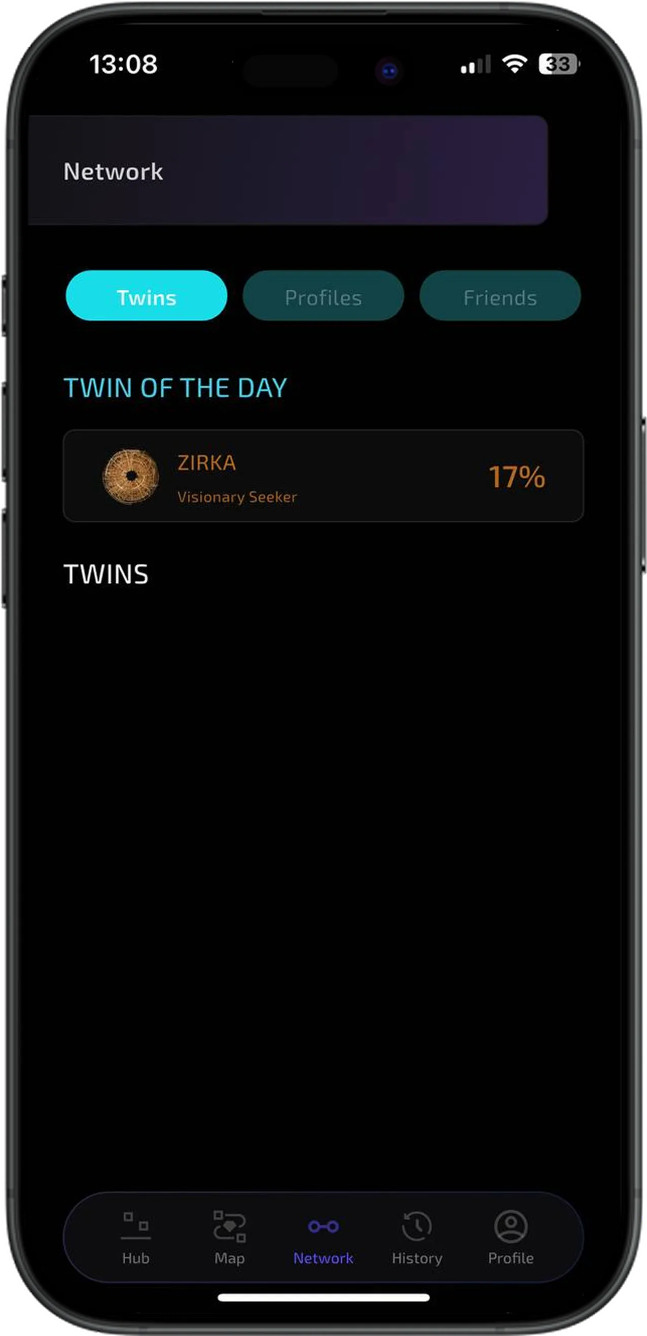 Twimi app — twin network connections